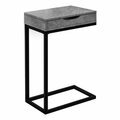 Monarch Specialties Metal Stone-Look Accent Table, Grey & Black I 3603